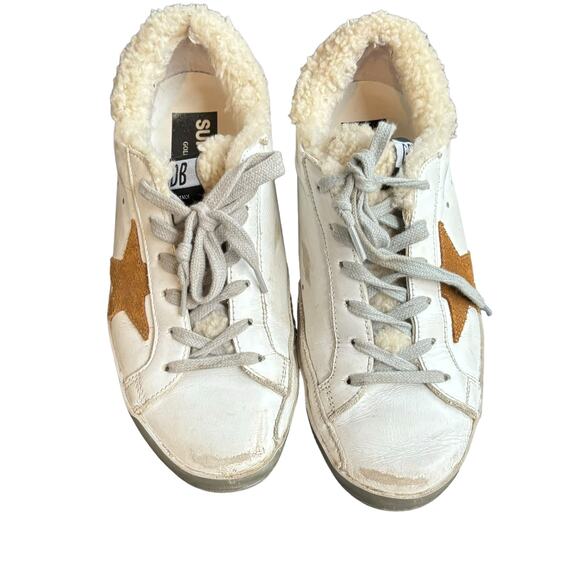 Golden Goose Shoes - GOLDEN GOOSE WHITE SHEARLING SUPERSTAR SNEAKERS WOMEN SIZE 37/US7 with Box